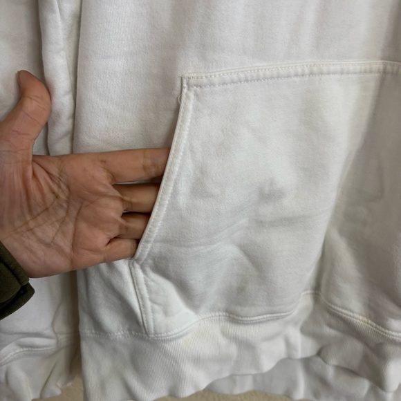 Brandy Melville White Hoodie with Butterfly Embroidery - Picture 6 of 9